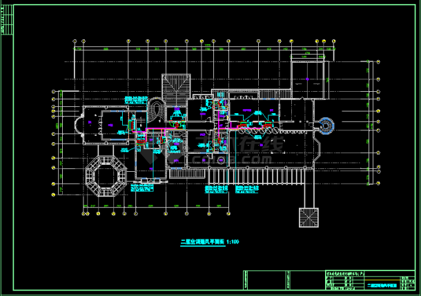 全套地源热泵cad平面施工设计方案图-图二