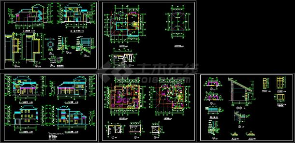 某多层别墅建筑设计详细CAD图纸-图一