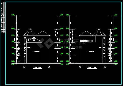 某复式别墅设计详细CAD施工图纸-图二