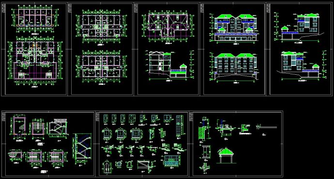 某地别墅设计全套齐全CAD施工图纸_图1