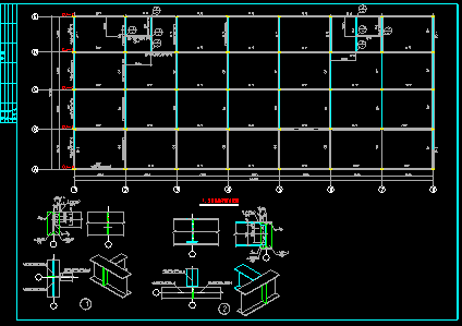 三层商业用钢框架CAD平面设计施工图-图二