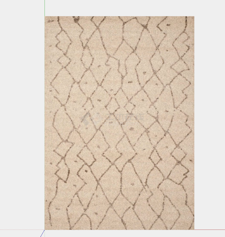 米棕色的不规则菱形的布艺地毯su模型-图二