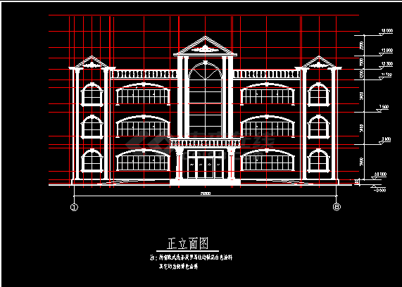 水库办公楼建筑结构CAD平立剖面设计图-图二