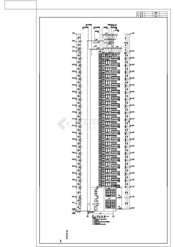 赣州市某22层剪力墙结构住宅建筑施工图-图二