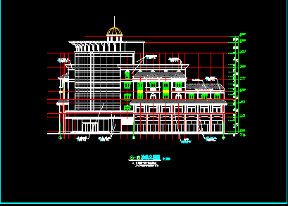 滨江新区新桥村小区会所建筑CAD施工设计图-图二