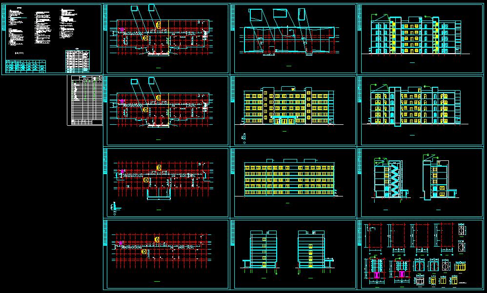 某市多层砖混结构烧伤医院建筑CAD施工图(含设计说明）
