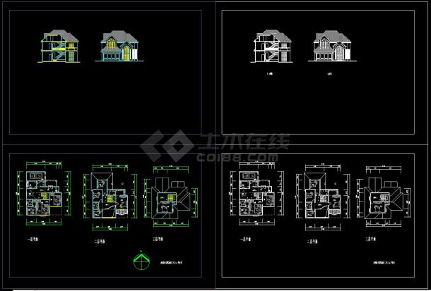 某地住宅区经典小别墅建筑设计cad施工图-图一