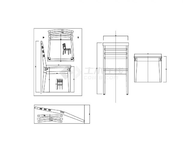 某小型餐椅细节部分结构设计图-图一
