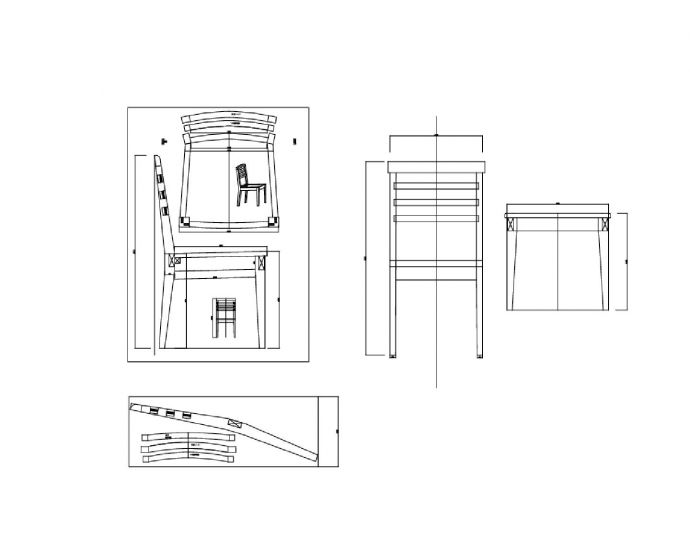 某小型餐椅细节部分结构设计图_图1