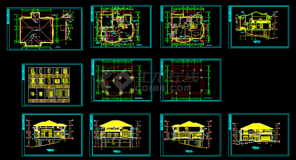 某市两层现代别墅坡地建筑CAD设计施工图纸-图一