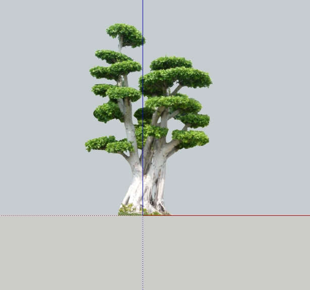 白色现代绿丝带造型树 su模型_图1