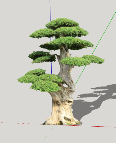 绿色简约绿丝带造型树su模型-图二