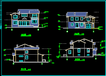 3套经典别墅建筑方案CAD设计施工图纸-图二
