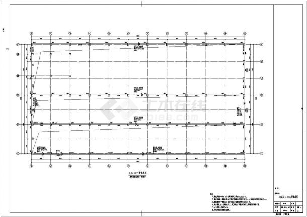 【河南】二层钢筋混凝土框架结构厂房结构施工图-图一