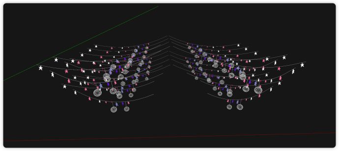 紫色粉红色星星商业氛围灯su模型_图1