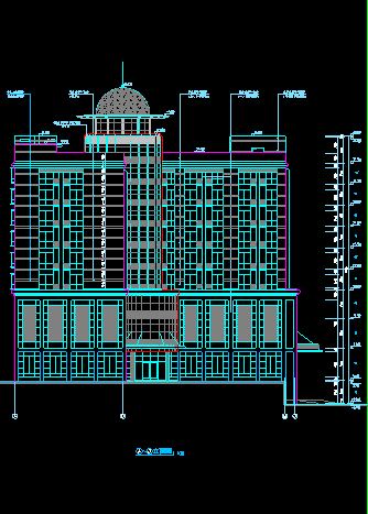某大酒店建筑设计CAD设计方案平立面图纸-图二