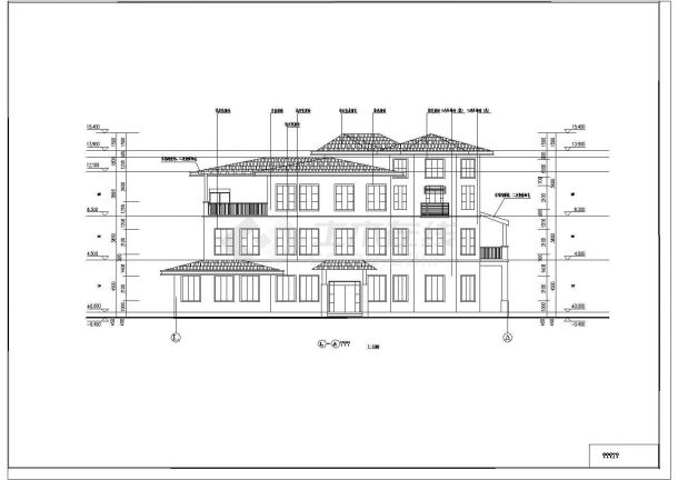 恩平市某地三层框架结构别墅建筑设计施工图纸-图一