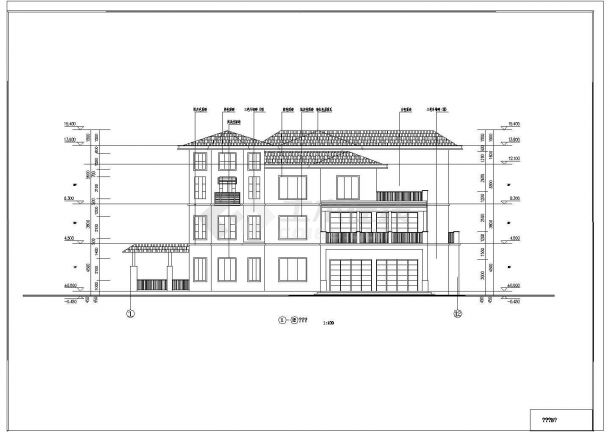 恩平市某地三层框架结构别墅建筑设计施工图纸-图二