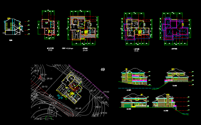 某农村别墅设计建筑CAD施工图带效果图_图1