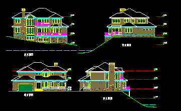 某农村别墅设计建筑CAD施工图带效果图-图二