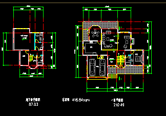 某坡地独栋别墅建筑方案CAD施工设计图纸-图二