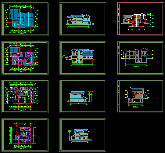 某地两层日式风格别墅建筑CAD施工图_图1