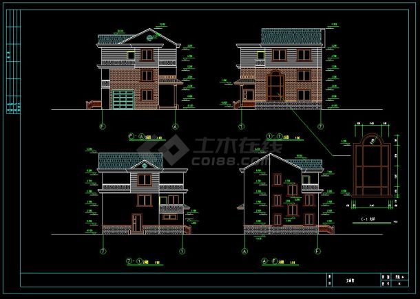 某地简单实用新型农村住宅建筑设计cad图(含设计说明）-图二