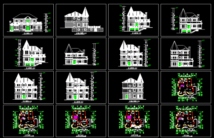 某市三层别墅建筑cad施工设计方案图纸_图1