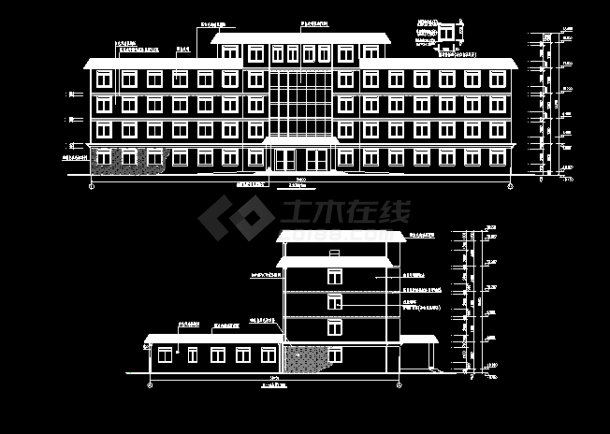 某师五层门诊楼建筑施工CAD方案设计-图二