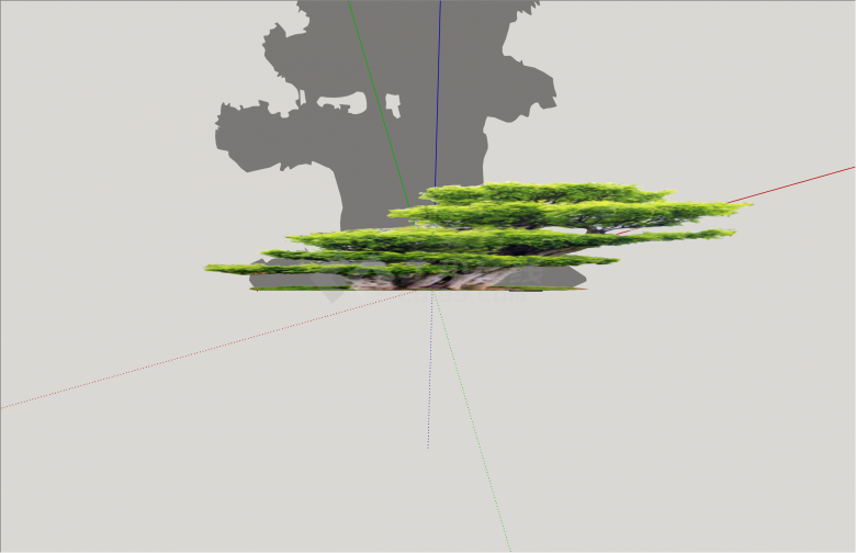多层次古树2D造型景观树组合su模型-图一