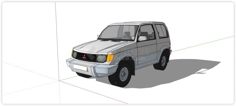 三菱吉普车轿车汽车su模型-图二