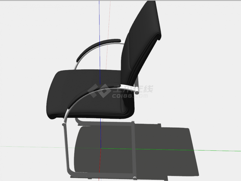 简约黑色办公室椅子su模型-图二
