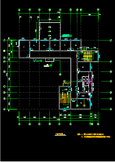 某二层卫生院建筑施工方案CAD图-图二