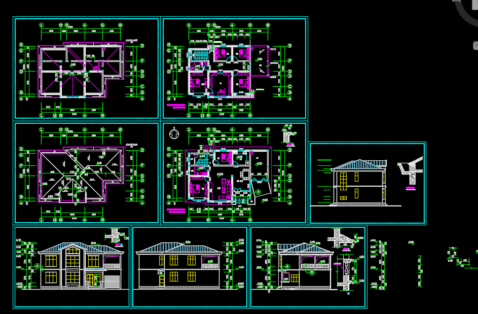 15.9X10.2米两层农村自建别墅建筑方案图