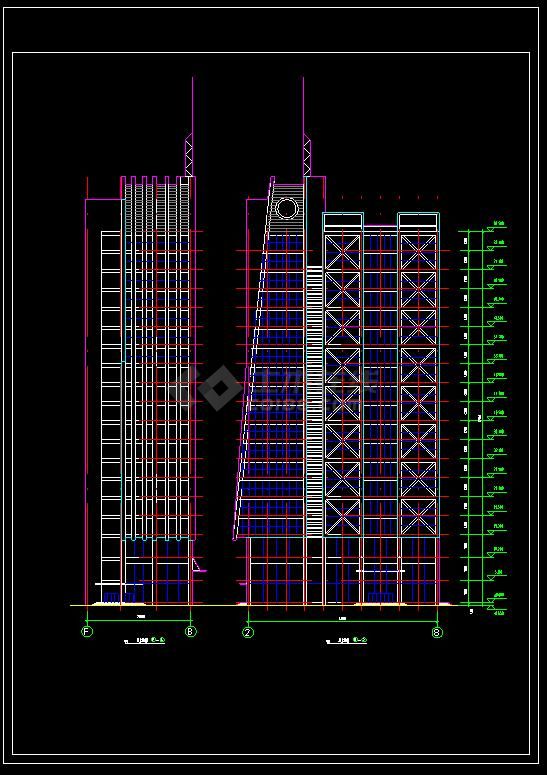 经典办公大楼建筑CAD设计施工图-图二