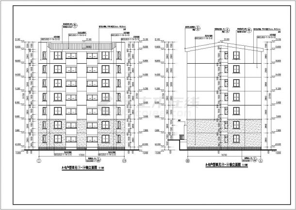 某七层住宅楼建筑、结构设计施工图纸-图二