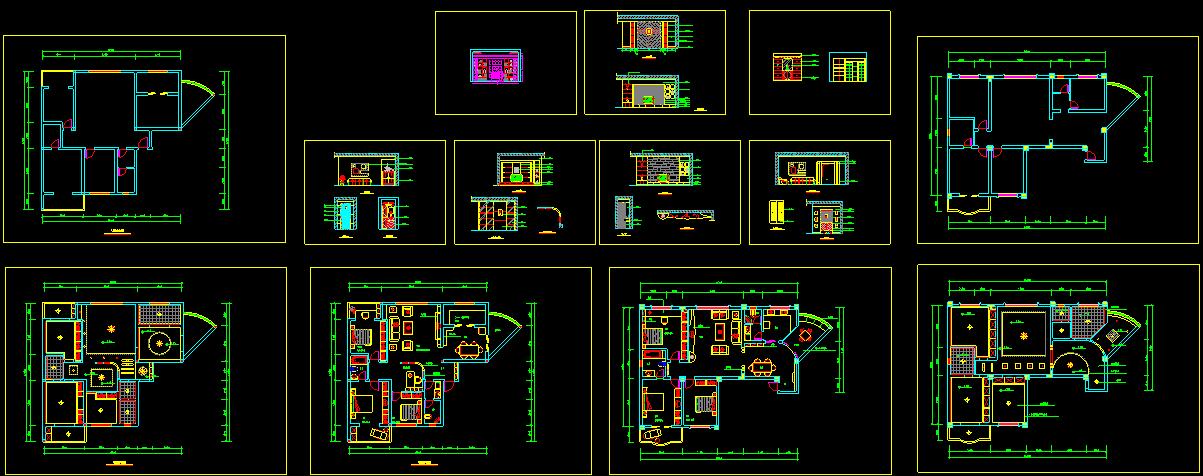 某家居室内装修CAD平面设计施工方案图