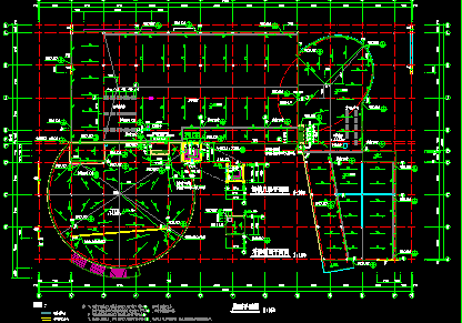 某市大学生活动中心建筑设计cad施工方案图纸-图二