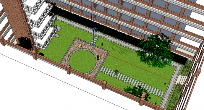绿地现代广场公园su模型_图1