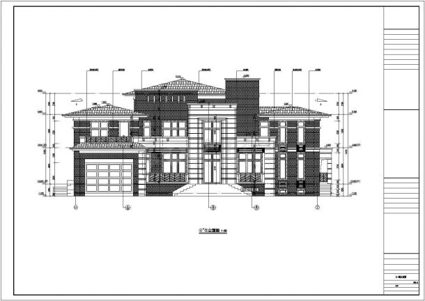 某地独栋3层剪力墙别墅建筑方案设计图-图二