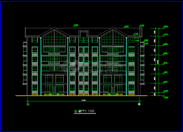 某市区某小区住宅楼建筑CAD图纸-图二