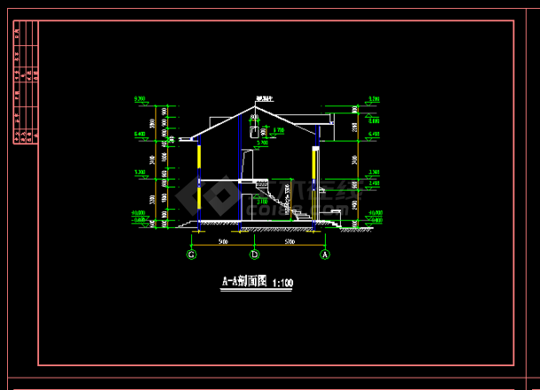 同升山庄C区B标准型别墅设计施工CAD图-图二
