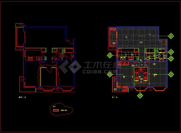 住宅楼室内装修设计cad施工方案图-图二