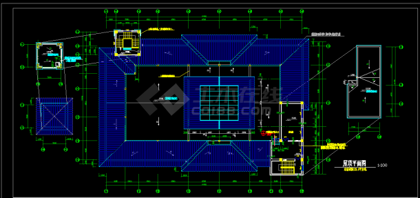 大型会所建筑方案设计全套CAD图纸-图二