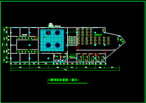 某休闲中心平面建筑CAD施工设计布置图纸-图二