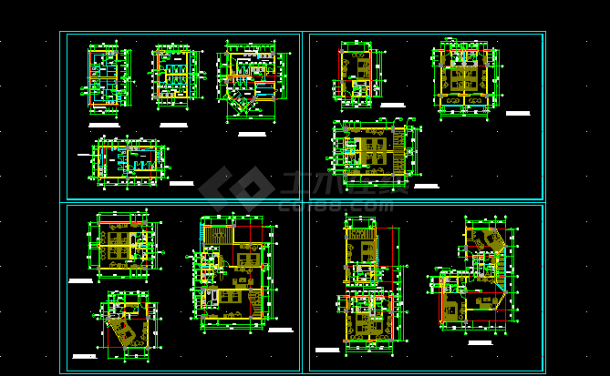 四星级宾馆标准间设计方案全套CAD平面图-图一