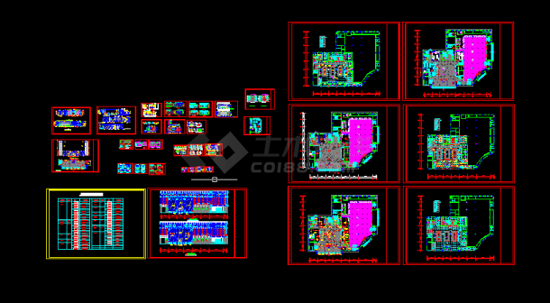 四星酒店大堂施工方案设计全套CAD图纸-图一