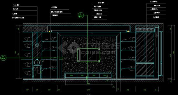 某住宅装修客厅主立面cad设计节点详图-图二