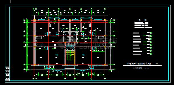 单元式住宅楼建筑施工CAD设计方案图纸-图二