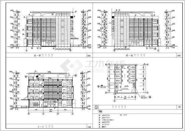 某地四层框架结构厂房建筑设计图纸-图二